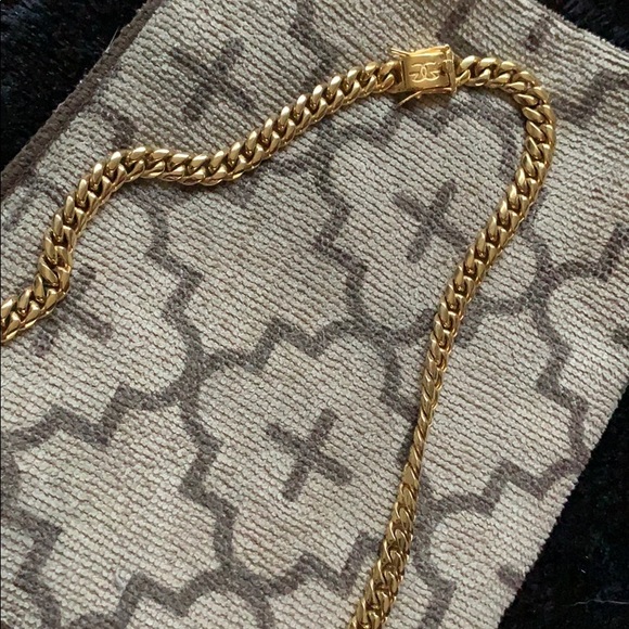 18k GP yellow gold Cuban chain - Picture 1 of 3